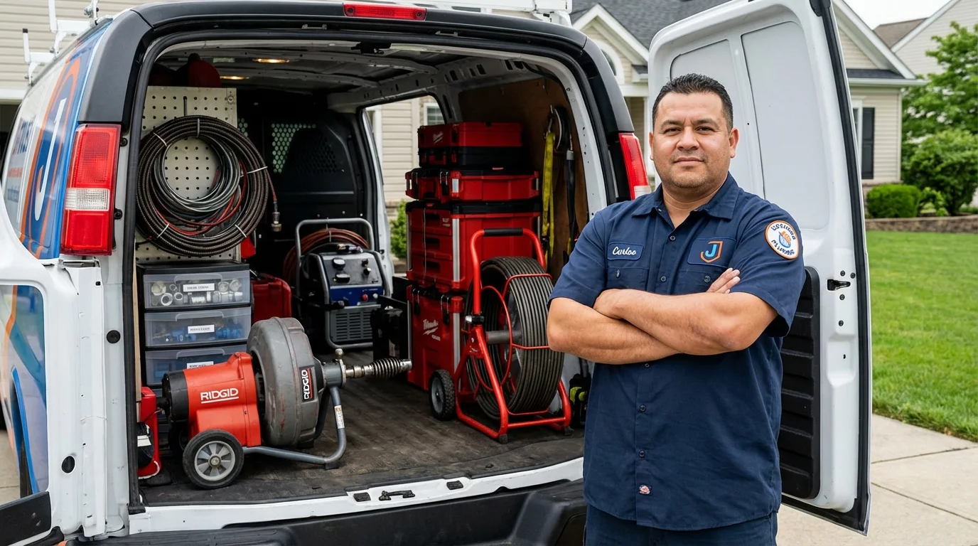 Professional drain cleaning equipment and Johns Plumbing LLC plumber in Maple Valley