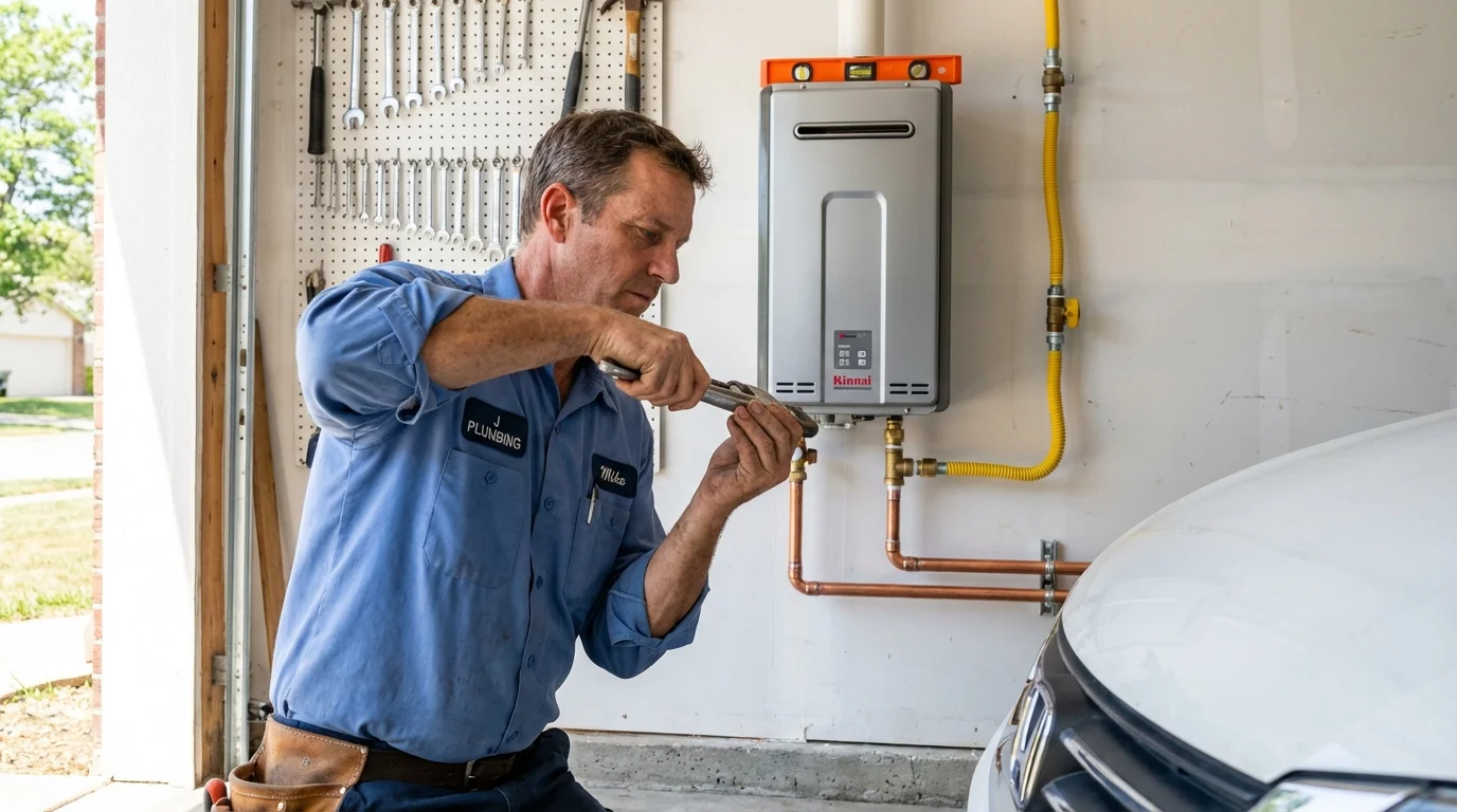 Tankless water heater installation by a Johns Plumbing LLC plumber in Maple Valley